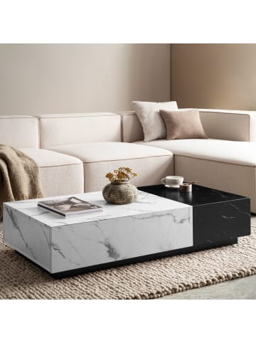 FineBuy Couchtisch in Weiß / MDF / 120x60x28