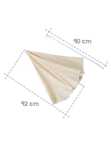 roba Sonnenschirm-Set – Sonnenschirm mit Metallgestell beige & Leiste grau