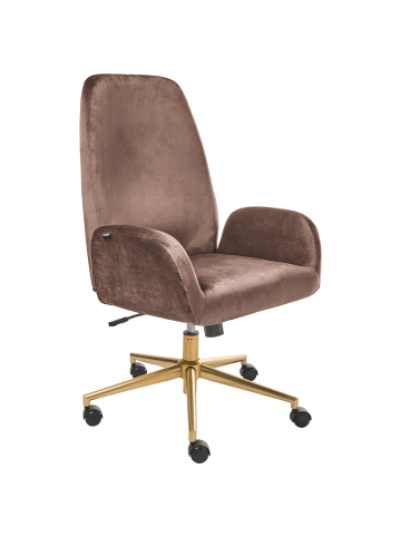 Beliani Bürostuhl CLARE in Braun/Schwarz/Gold - (W) 62 x (H) 100 x (L) 64 cm