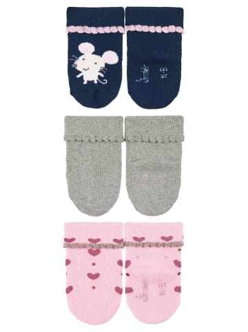 Sterntaler Baby-Socken Maus, 3er-Pack in marineblau