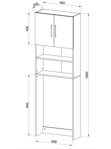 VCM  Holz WC Toilette Regal Überbauschrank Totas in Weiß