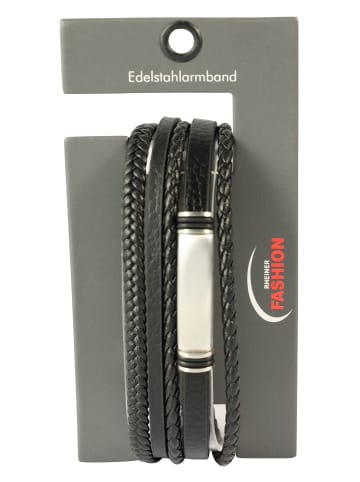 Adeliás Herren Armband – Lederarmband aus Leder 21 cm in schwarz