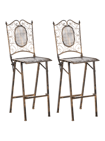 Beliani 2er-Set Barhocker BORMIO in Schwarz/Gold