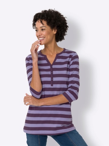 Sieh an! Longshirt in traube-lavendel-geringelt