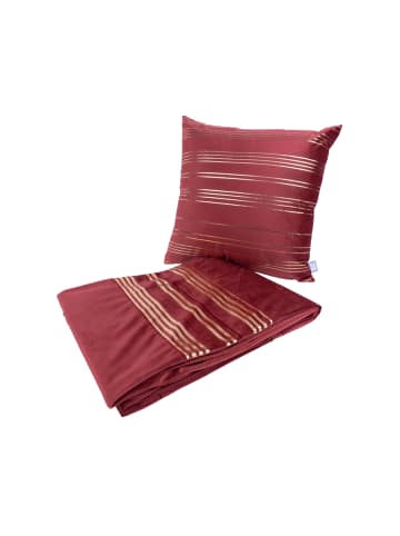 Kayoom 2tlg. Set Dekokissen & Decke Prisma 525 in Rot / Gold