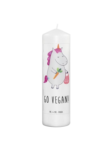 Mr. & Mrs. Panda Kerze Einhorn Vegan mit Spruch in Weiß