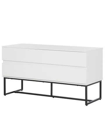 home24 home24 Garderobenbank (1er Set) - Weiß - MDF & Eisen - 90.0 x 48.0 x 35.0 cm in Weiß