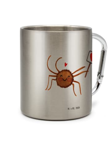 Mr. & Mrs. Panda Becher Spinne Agathe Motivation ohne Spruch in Silber