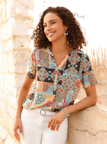 WITT WEIDEN Druckbluse in mint-apricot-bedruckt