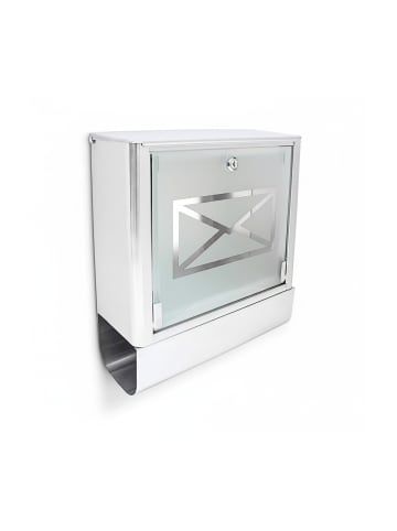 relaxdays Briefkasten in Silber/Grau - (B)35 x (H)40 x (T)14 cm
