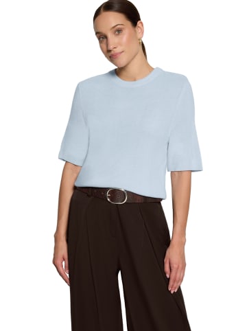 Zero  Basic-Strickpullover kurzarm in Blue Fog