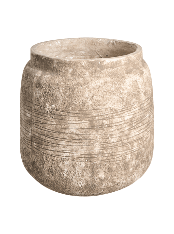 Beliani Outdoor Blumentopf ARGOSTOLI in Beige/Weiß - (W) 44 x (H) 43 x (L) 44 cm