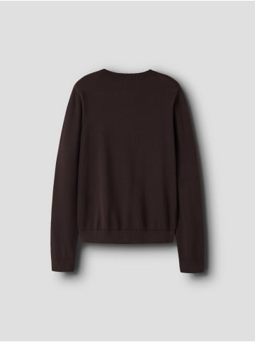 name it Strickjacke NKFVALANE LS KNIT CARD in chocolate plum
