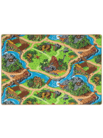 Snapstyle Kinder Spiel Straßen Teppich Dino Welt in Groen