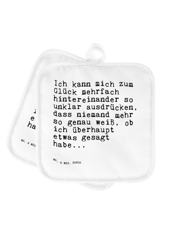Mr. & Mrs. Panda Topfhandschuhe Ich kann mich zum... mit Spruch in Weiß