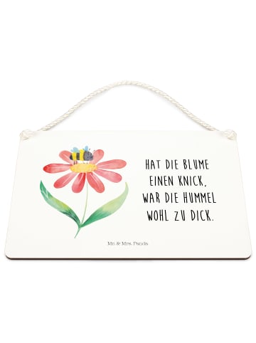 Mr. & Mrs. Panda Deko Schild Hummel Blume mit Spruch in Weiß