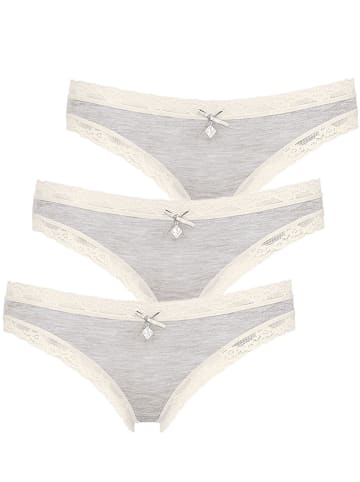 Nina von C. 3er Pack Minislip in ivory grey