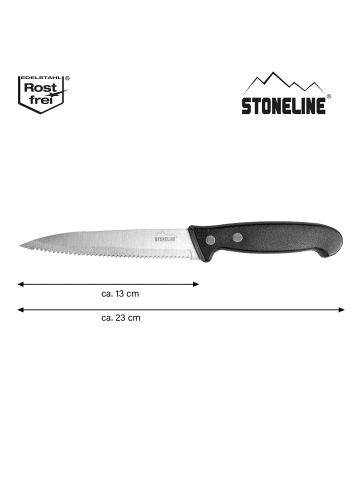 Stoneline 23 cm Allzweckmesser, mit Klingenschutz in Schwarz