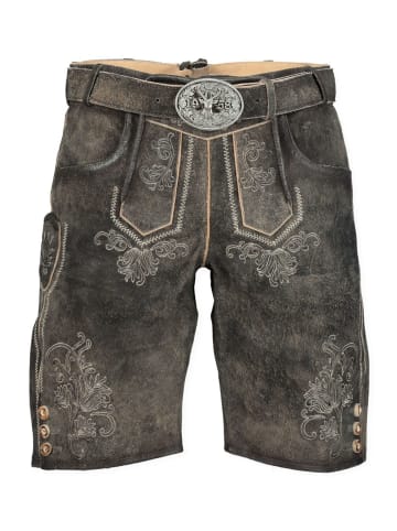 KRÜGER Lederhose in Grau