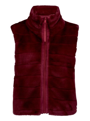 BETTY & CO Kunstfell-Weste mit Stehkragen in Fall Burgundy