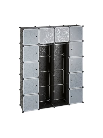 relaxdays Kleiderschrank Stecksystem in Schwarz