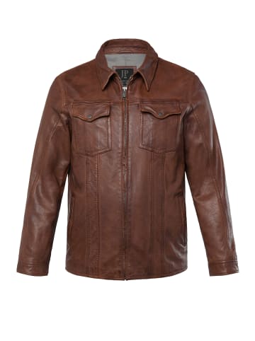 JP1880 Lederjacke in dunkelbraun