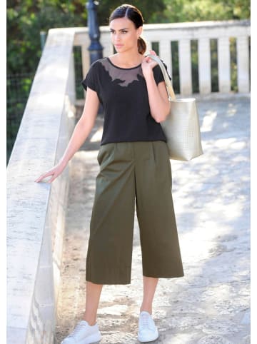 Alba Moda Culotte Hose mit weitem Beinverlauf in khaki