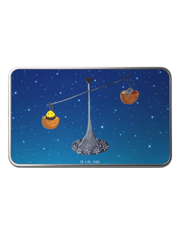 Mr. & Mrs. Panda Geschenkbox Sternzeichen Waage ohne Spruch in Sternenhimmel Blau