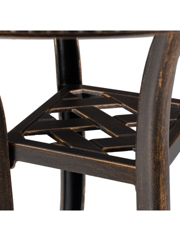 relaxdays Gartentisch in Schwarz/ Bronze - (H)53 x Ø 53 cm