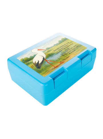 Mr. & Mrs. Panda Aufbewahrungsbox Storch Design mit Spruch in Weiß