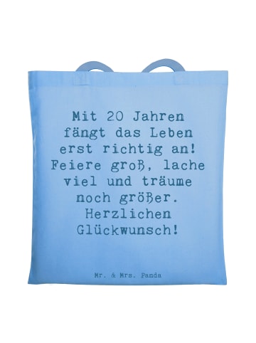 Mr. & Mrs. Panda Tote Bag Spruch 20. Geburtstag mit Spruch in Sky Blue