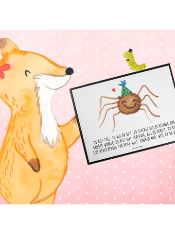 Mr. & Mrs. Panda Schreibunterlage Spinne Agathe Party mit Spruch in Weiß