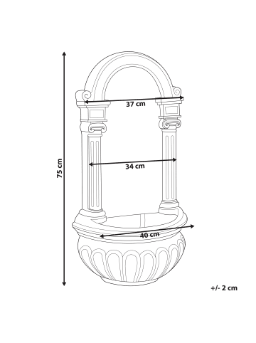 Beliani Gartenbrunnen MARMORE in Beige - (W) 40 x (H) 75 x (L) 40 cm