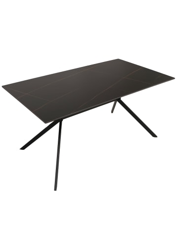 MCW Esszimmertisch O5 Marmor-Optik 160 cm, Schwarz-gold