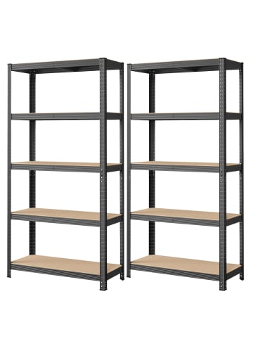 SONGMICS 2er-Set: Schwerlastregal Cozory in Grau - (B)90 x (H)180 x (T)40 cm