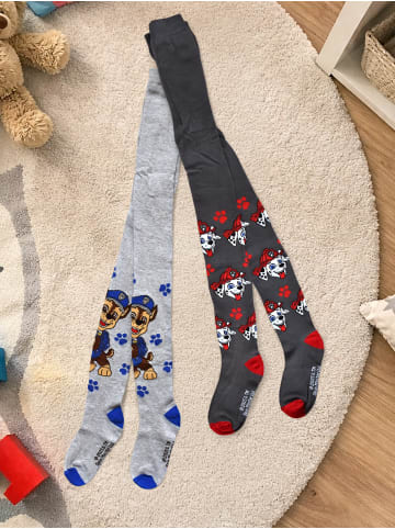 Paw Patrol 2er Pack Paw Patrol Strumpfhose Chase & Marshall Strickstrumpfhose in blau/grau