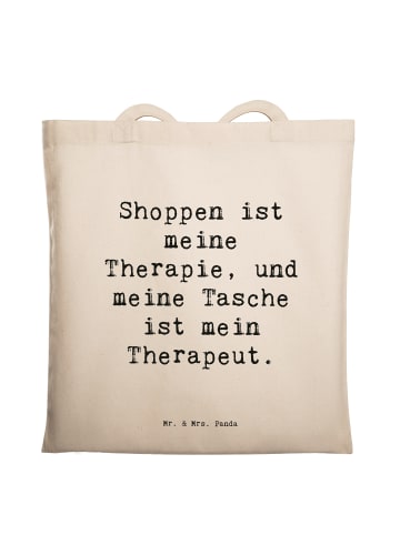 Mr. & Mrs. Panda Tote Bag Spruch Tragetasche Therapie mit Spruch in Creme