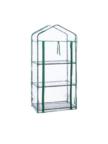 relaxdays Balkongewächshaus in Transparent/ Grün - (B)60 x (H)128 x (T)40 cm