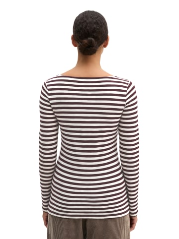 Marc O'Polo Gestreiftes Longsleeve regular in Dark Red