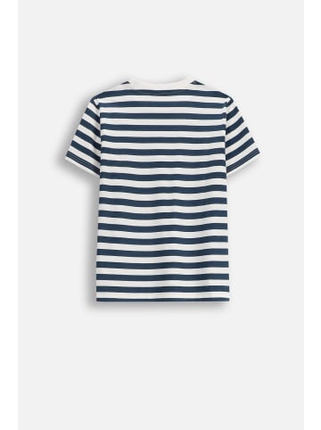 MOKIDA Gestreiftes Baumwoll-T-Shirt in dunkelblau