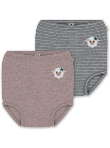 Normani Outdoor Sports 2er Pack Baby Merino Windelhose Tokoroa in Grau/Rosa