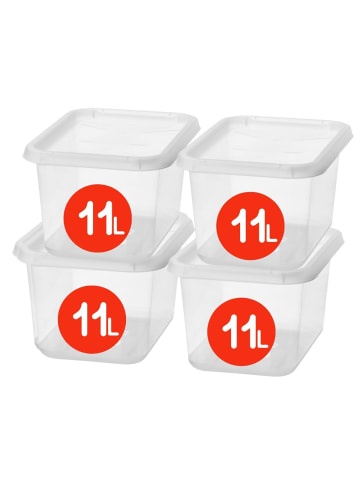 SmartStore 4er-Set Aufbewahrungsbox Basic   Transparent 11L