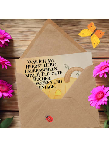 Mr. & Mrs. Panda Einladungskarte Kürbis Maus Design mit Spruch in Weiß