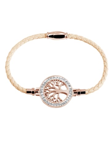 Adeliás Damen Armband Lebensbaum aus Edelstahl 18 cm in rosé