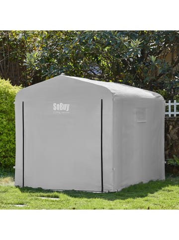 SoBuy Fahrradunterstand in Hellgrau - (W) 159 x (H) 165 x (L) 219 cm