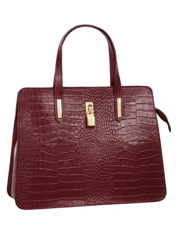 Cluty Handtasche echt Leder in dunkelrot