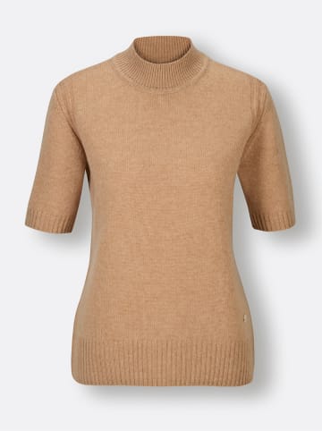 creation L Merino-Kaschmir-Pullover in camel-meliert
