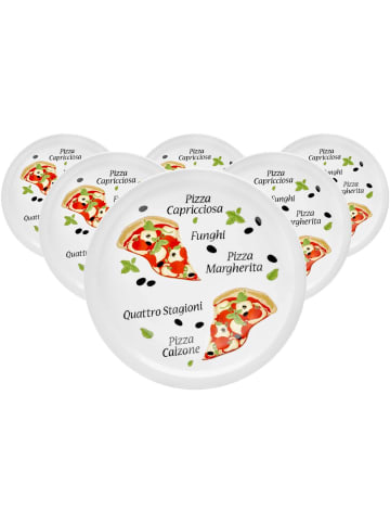 VAN WELL 6er Set Pizzateller Margherita ø 30,5 cm in bunt