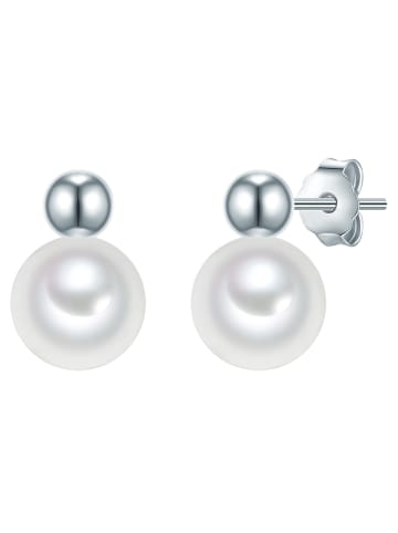 Valero Pearls Ohrstecker Sterling Silber Süßwasser Zuchtperle weiß in silber