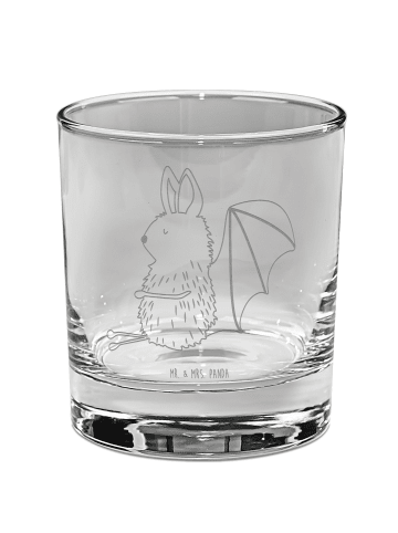Mr. & Mrs. Panda Whiskeyglas Fledermaus Sitzen ohne Spruch in Transparent